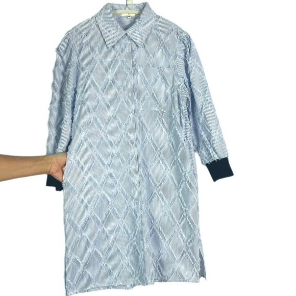 NWOT Joh Jadea Stripe Dress, XS, Blue & White - Picture 8 of 16